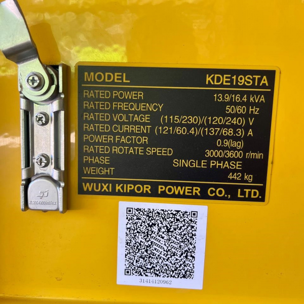 13.9kva Kipor 1ph